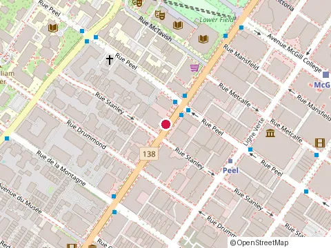 Location of Renoir Restaurant at 1155 Sherbrooke St W, Montréal