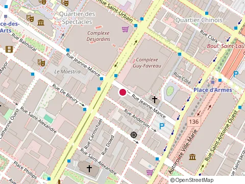 Location of Restaurant le Latini at 1130 Rue Jeanne-Mance, Montréal