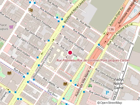 Location of Rôtisseries Benny & au Coq at 895 Rue de la Gauchetière O, Montréal