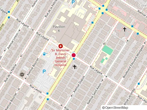 Location of Segal Cancer Center at 3755 Chem. de la Côte-Sainte-Catherine, Montréal