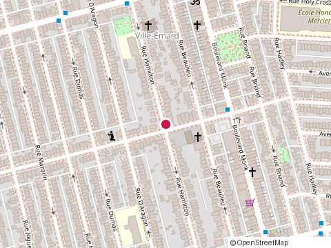 Location of St John Bosco at 6255 Rue Hamilton, Montréal