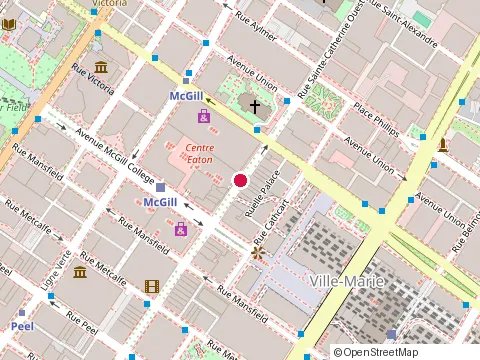 Location of The 3 Brewers at 732 Rue Sainte-Catherine O, Montréal