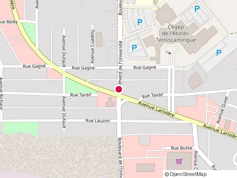 Location of Valentine at 635 avenue Larivière, Rouyn-Noranda
