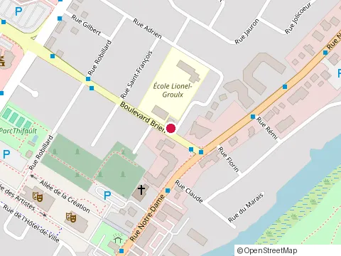 Location of Alphonse-Desjardins Elementary School at 31 boulevard Brien, Repentigny