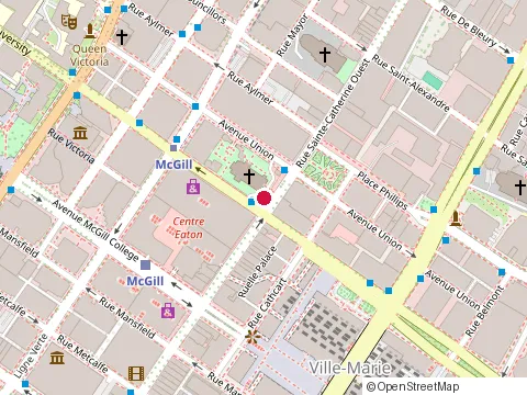 Location of Apollo Express Cafe at 1333  Rue University, Montréal