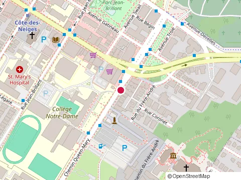 Location of Arena College Notre Dame at 3791 chemin Queen-Mary, Montréal