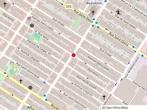 Location of Bar l'Hémisphère Gauche at 221 Rue Beaubien E, Montréal