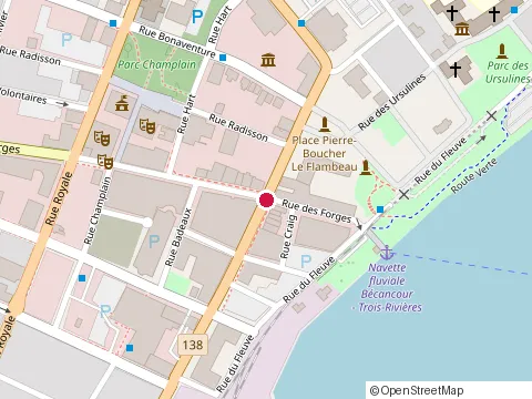 Location of Berthelet.Art at 75 Rue des Forges, Trois-Rivières