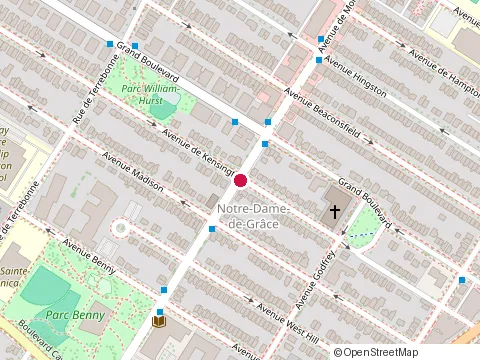 Location of Beth Ariel Congregation at 6297 Avenue de Monkland, Montréal