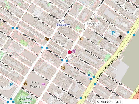 Location of Cabaret Mado at 1115 Rue Sainte-Catherine E, Montréal