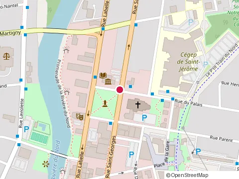 Location of Cafe d'en Face Restaurant at 292 Rue du Palais, Saint-Jérôme