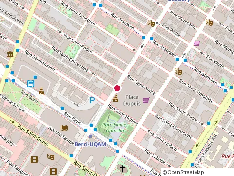 Location of Casa Marcello at 815 boulevard de Maisonneuve E, Montréal