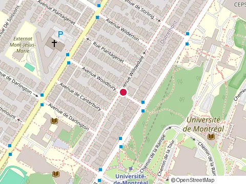 Location of Centre Universitaire Fonteneige at 5615 Avenue de Woodbury, Montréal