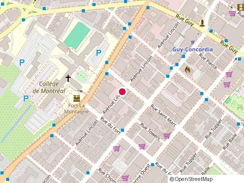 Location of Chelsea House at 1839 avenue Lincoln, Montréal