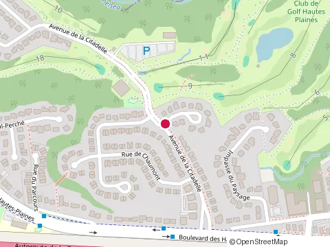 Location of Club de Golf Hautes Plaines at 75 avenue de la Citadelle, Gatineau