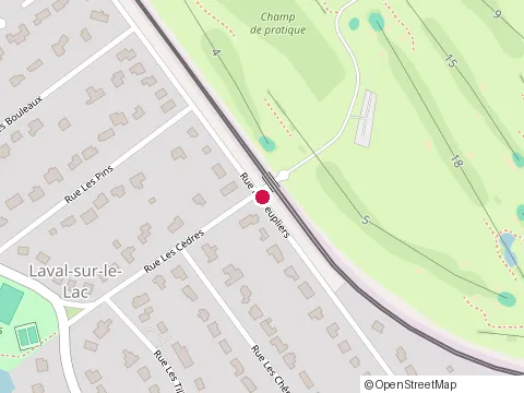Location of Club de Golf Laval-Sur-le-Lac at 150 Rue les Peupliers, Laval