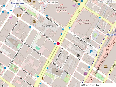 Location of Copper Branch at 444 boulevard Rene-Levesque O, Montréal