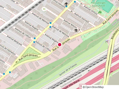 Location of Couvertures & Cheminées Lambert/Foyer Lambert at 5825 Rue Saint-Jacques, Montréal