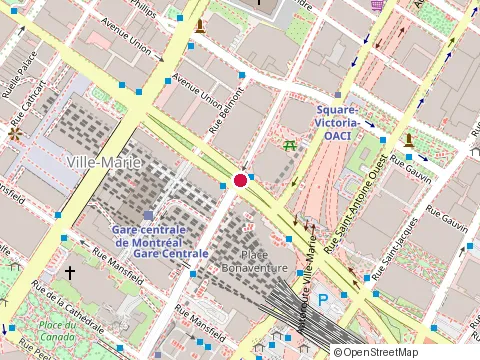 Location of d'Aversa Restaurant at 700 Rue de la Gauchetiere O, Montréal