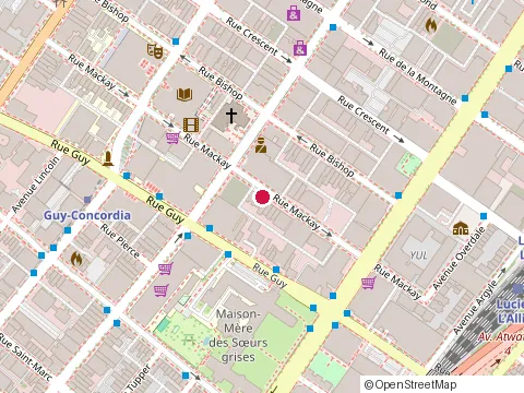 Location of Desjardins at 1175 Rue Mackay, Montréal