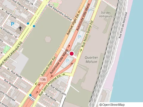 Location of Desta Black Community Network at 1950 St-Antoine W, Montréal