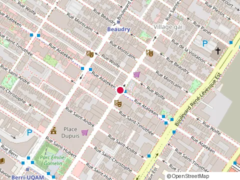 Location of Dunkin' Donuts Ltee at 1001 Rue Sainte-Catherine E, Montréal