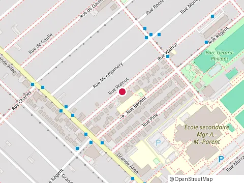 Location of École Alternative des Quatre-Saisons at 1820 Rue Walnut, Saint-Hubert