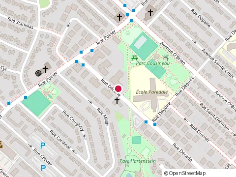 Location of École Bilingue Notre-Dame de Sion at 1775 rue Décarie, Saint-Laurent