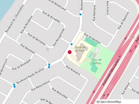 Location of École de la Paix at 830 boulevard Basile-Routhier, Repentigny