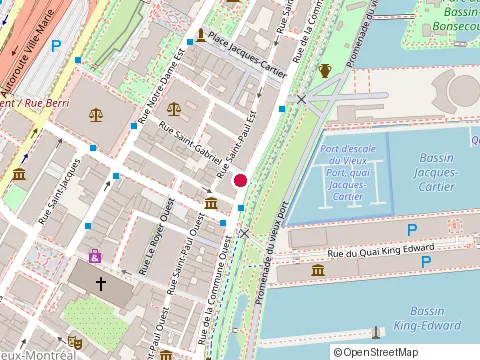Location of Faste Fou Restaurant Bar at 29 Rue de la Commune Est, Montréal