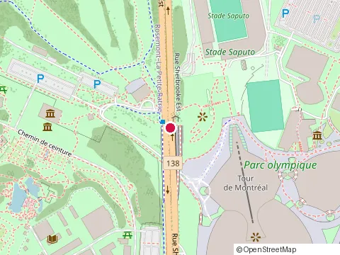 Location of Golf Québec at Rue Sherbrooke Est Parc Maisonneuve 4400, Montréal