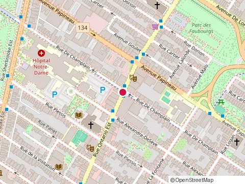 Location of Grenade-Resto-Bar et Terrasse at 1603 Rue Ontario E, Montréal