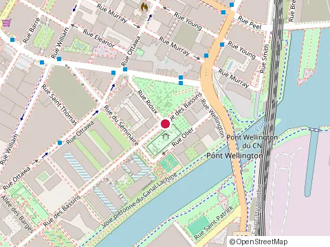 Location of Griffintown Hotel at 1222 Rue des Bassins, Montréal