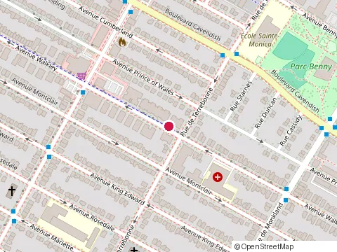 Location of Hazelview Properties at 4545 Walkley Avenue, Montréal