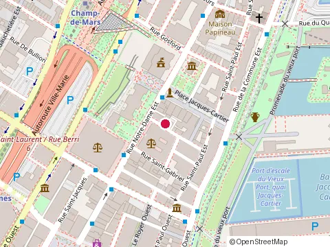Location of Hotel William Gray at 421 rue Saint-Vincent, Montréal