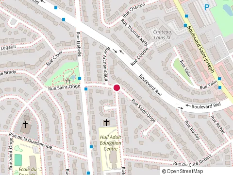 Location of Hull Adult Education Centre at 185 Rue Archambault, Gatineau