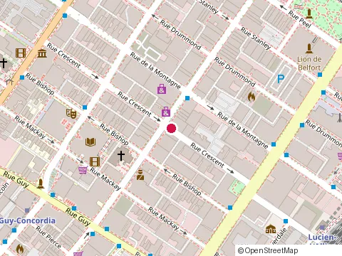 Location of Hurley'S Irish Pub at 1225 Rue Crescent, Montréal