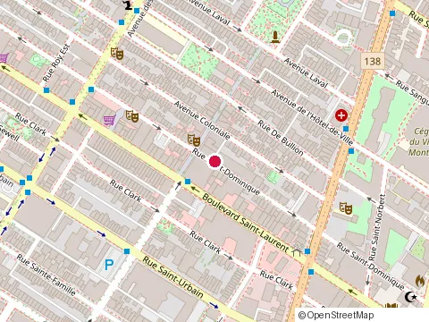 Location of Kamasutra Club at 3580 Rue Saint-Dominique, Montréal