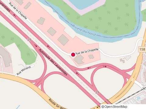 Location of Kia des Laurentides at 13605 Rue de la Chapelle, Mirabel