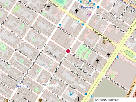 Location of Kilo Restaurant at 1495 Rue Sainte-Catherine E, Montréal