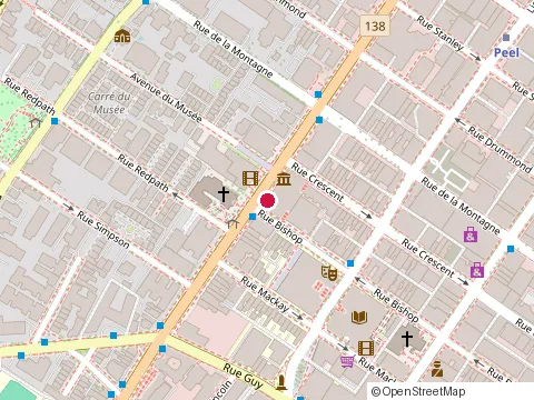Location of Kiss Grill at 2065 Rue Bishop, Montréal