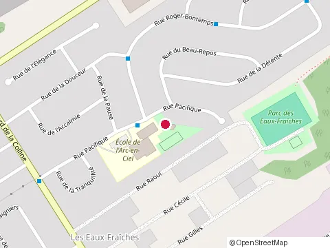 Location of l'Arc-en-Ciel Ecole at 570 Rue Pacifique, Québec
