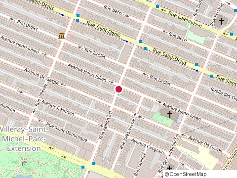 Location of l'Entre-Match at 285 Rue Faillon O, Montréal