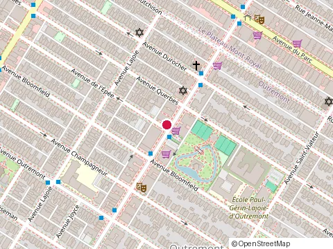 Location of la Piazzetta at 1105 Avenue Bernard Ouest, Outremont