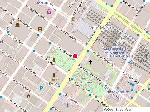 Location of Lapalme & Raphael at 1155 Metcalfe, Montréal