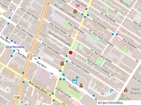 Location of le Cheval Blanc - Brasseur Artisan & Bar at 809 Ontario St E, Montréal