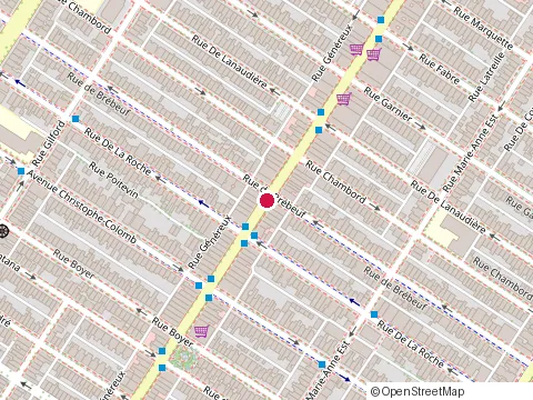 Location of le Rouge Gorge at 1234 Mont-Royal Ave E, Montréal