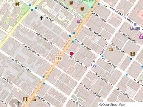Location of le Taj at 2077 Stanley St, Montréal