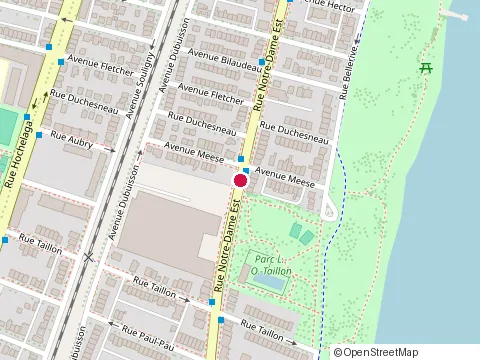 Location of les Cours Bellerive Condos - Bureau des Ventes at 9245 Notre-Dame St. East, Montréal