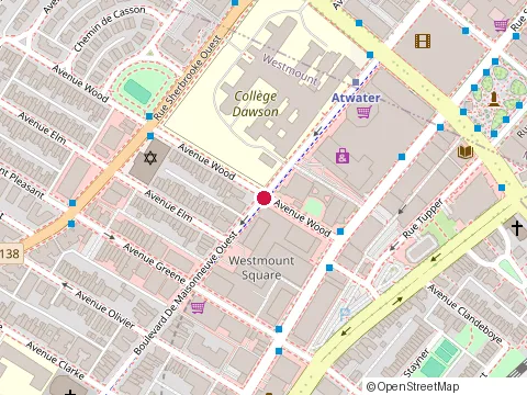 Location of les Plâtriers Lg Inc at Wood Avenue Blvd. de Maisonneuve Ouest, Westmount
